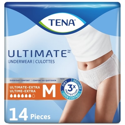 TENA Culottes protectrices pour incontinence pour femme , absorption ultime, Moyen, 14 unités 14 ea, 1,29 $/1ch