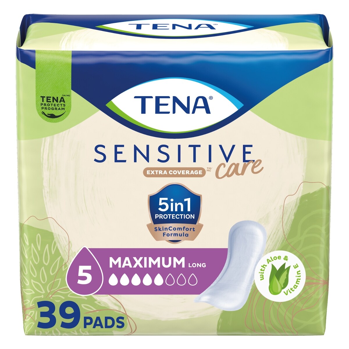 TENA Sensitive Care Serviettes absorbantes contre l'incontinence, Absorption Maximale, Extra Coverage, 39 unités 39 ea, 0,54 $/1ch