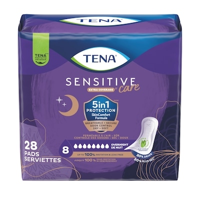 Tena Women Sensitive Care Overnight Incontinenc Pads 28 Ct 28 ea, $0.64/1ea