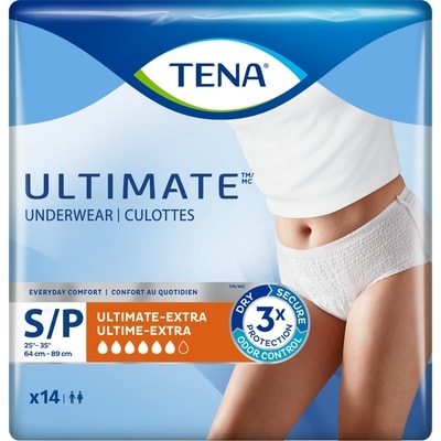 TENA Culottes protectrices pour incontinence, absorption ultime, Petit, 14 unités 14 ea, 1,36 $/1ch