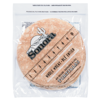 Sonora Whole Wheat Tortilla, 10 in 864 g, $0.69/100g