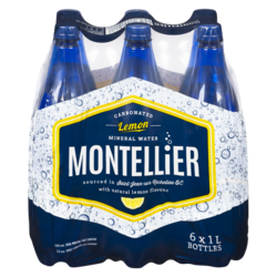 Montellier Carbonated Natural Mineral Water, Lemon Flavour  6x1.0 l, $0.16/100ml
