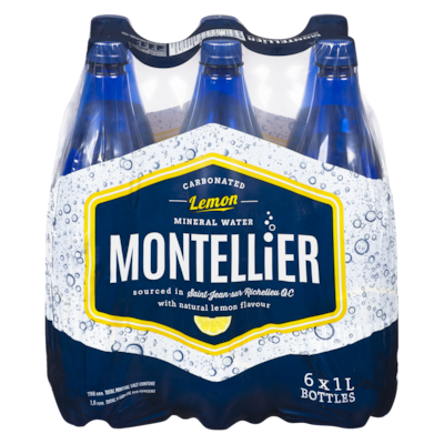 Montellier Carbonated Natural Mineral Water, Lemon Flavour  6x1.0 l, $0.14/100ml