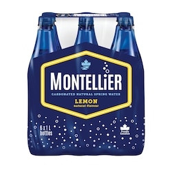 Montellier Lemon Carbonated Natural Spring Water 6x1.0 l, $0.15/100ml