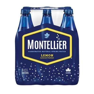Montellier Lemon Carbonated Natural Spring Water 6x1.0 l, $0.15/100ml
