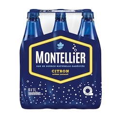 Montellier Eau de source naturelle gazéifiée 6x1.0 l, 0,15 $/100ml