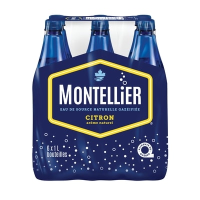 Montellier Eau de source naturelle gazéifiée 6x1.0 l, 0,10 $/100ml