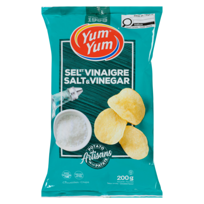 Yum Yum Croustilles à saveur sel et vinaigre 200 g, 1,75 $/100g