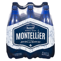 Montellier Carbonated Natural Mineral Water  6x1.0 l, $0.16/100ml