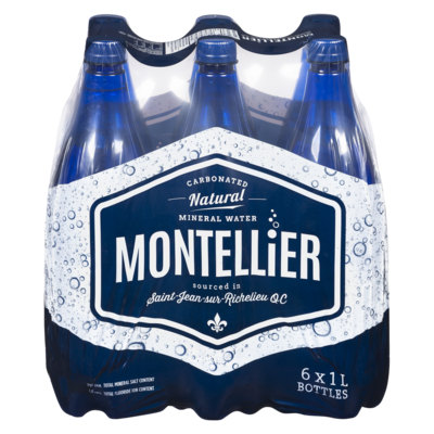 Montellier Carbonated Natural Mineral Water  6x1.0 l, $0.14/100ml