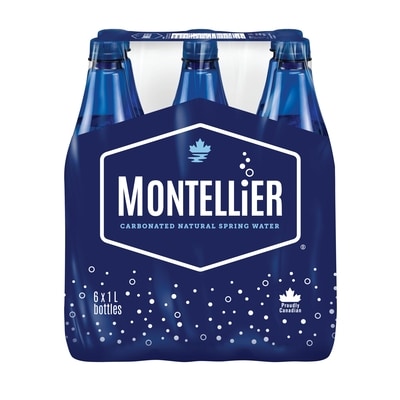 Montellier Carbonated Natural Mineral Water  6x1.0 l, $0.15/100ml