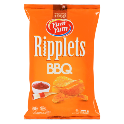 Yum Yum Croustilles ondulées à saveur de BBQ 200 g, 1,75 $/100g