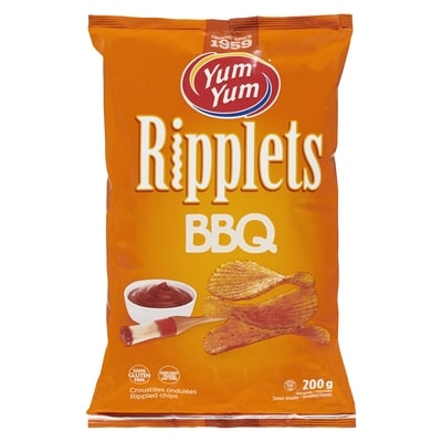 Yum Yum Croustilles ondulées à saveur de BBQ 200 g, 1,75 $/100g