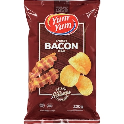 Yum Yum Croustilles à saveur de bacon 200 g, 1,75 $/100g