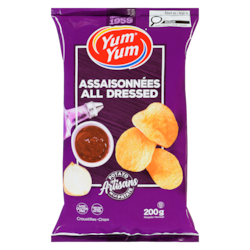 Yum Yum Chips, All Dressed 200 g, $1.75/100g