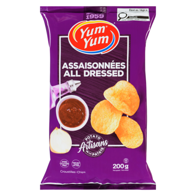 Yum Yum Croustilles à saveur toute garnie 200 g, 1,75 $/100g