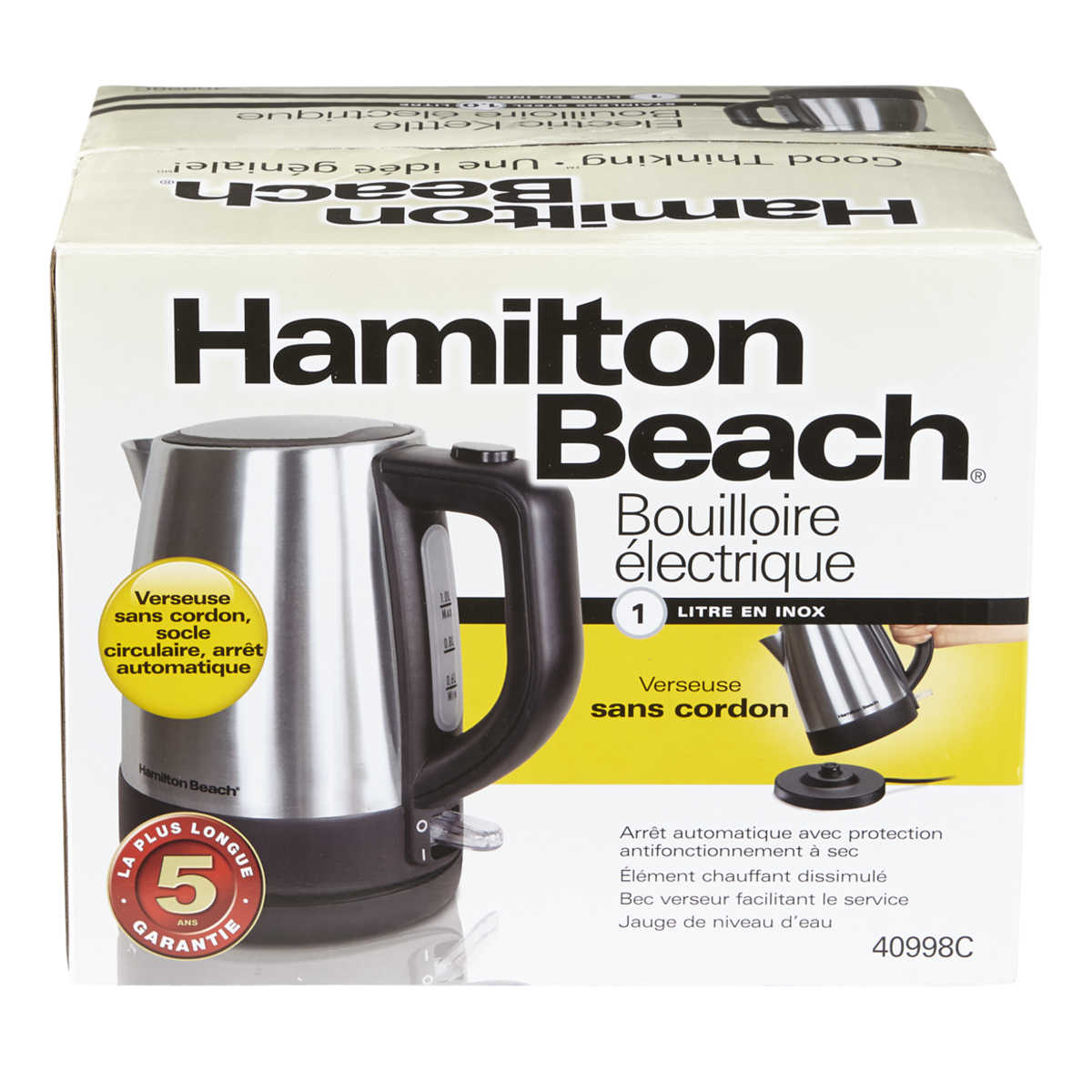Hamilton Beach Hamilton Beach Bouilloire en acier inoxydable 1 litre 40998C 1 ea, 50,00 $/1ch
