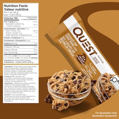 Barre protéinée saveur pâte à cookie aux pépites de chocolat