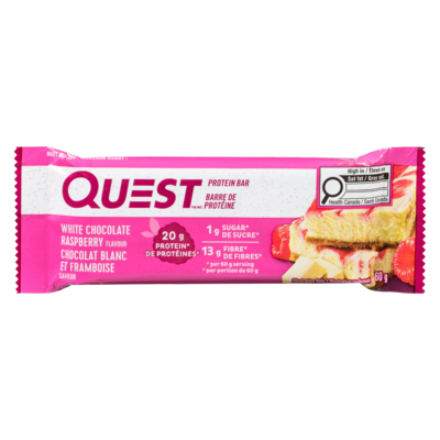 Questbar Protein Bar, White Chocolate Raspberry 60 g, $9.15/100g