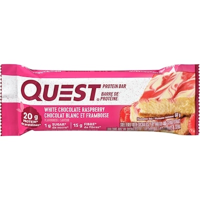 Questbar Barre Protéinée Framboise au Chocolat Blanc Saveur 60 g, 10,48 $/100g