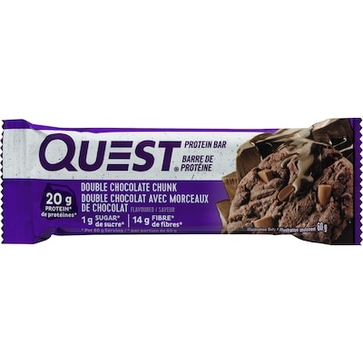 Questbar Protein Bar, Double Chocolate Chunk 60 g, $9.15/100g