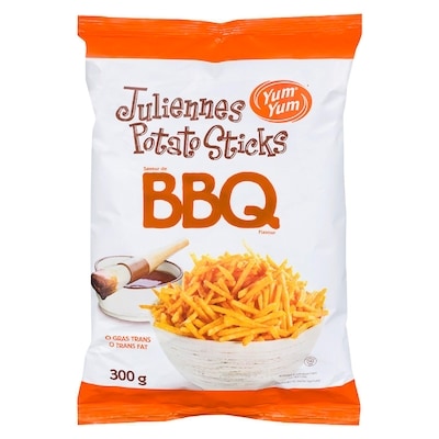 Yum Yum BBQ Flavour Potato Sticks 300 g, $1.00/100g