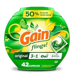 Capsules de détergent à lessive liquide flings!, parfum Original, 42 capsules