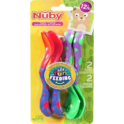Nuby Fork & Spoon Set 4 ea, $1.25/1ea