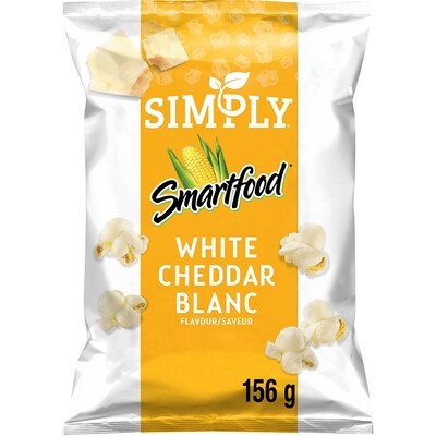 Smartfood Simply Maïs soufflé Cheddar blanc 156 g, 3,84 $/100g