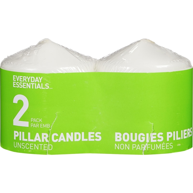 Unscented Pillar Candle, 3 in White