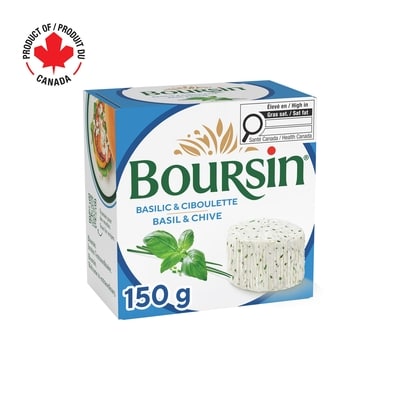 Boursin Basilic et ciboulette 150 g, 5,33 $/100g
