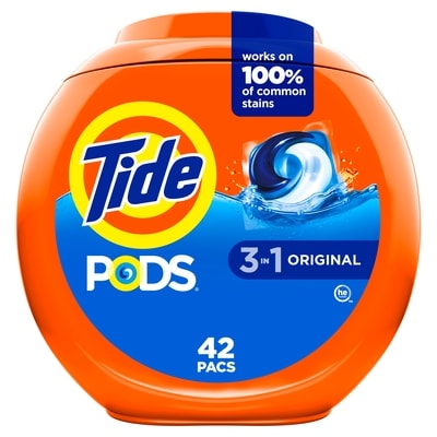 Tide PODS laundry detergent pacs 42 Count, Original Scent 967 g, $1.55/100g