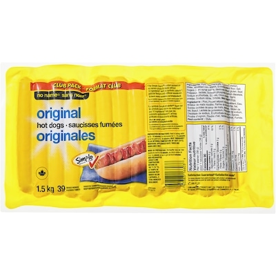 No Name Original Hot Dogs Club Pack 1.5 kg, $0.80/100g