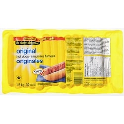 Sans Nom Saucisses fumées originales, format club 1.5 kg, 0,93 $/100g