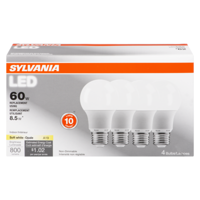 Sylvania Ampoule à DEL 8,5 W 4 ea, 3,25 $/1ch