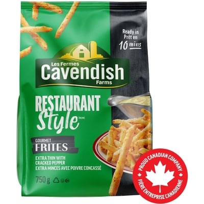 Les Fermes Cavendish Frites Gourmet Extra Minces Restaurant Style 750 g, 0,73 $/100g