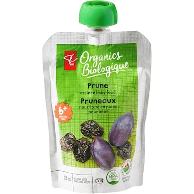 PC Biologique Nourriture en purée pour bébé Biologique, pruneaux 128 ml, 1,55 $/100ml