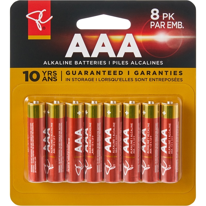 Long Life Alkaline Batteries AAA 8-Pack