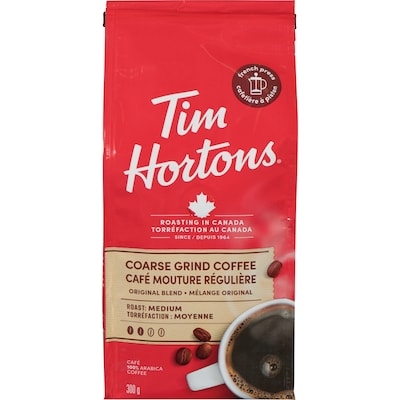 Tim Hortons Café moulu, grosse mouture 300 g, 4,00 $/100g