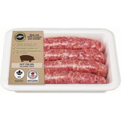 Fortinos A & H Free Sausages, Hot Tray Pack $16.51/1kg $7.49/1lb