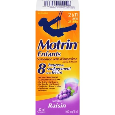Motrin Suspension orale d’ibuprofène, raisin 120 ml, 10,41 $/100ml