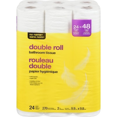 No Name Bathroom Tissue, 24 Double Rolls 1 ea, $0.58/1ea