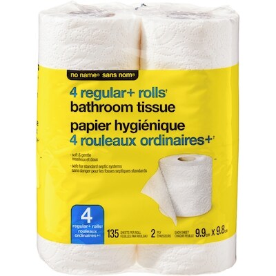 Sans Nom 4 rouleaux ordinaires de papier hygiénique 4 ea, 0,50 $/1ch