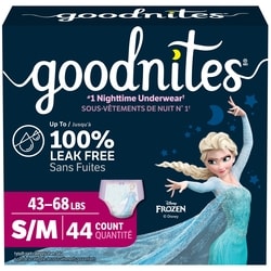 Goodnites Girls Nighttime Bedwetting Underwear, S/M (43-68 lbs), 44 Ct 44 ea, $0.73/1ea