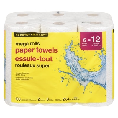 No Name 6 Mega Paper Towel Rolls 6 ea, $2.33/1ea