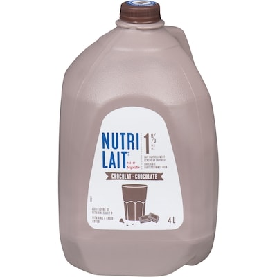 Nutrilait Partly Skimmed Chocolate Milk 4 l, $0.26/100ml