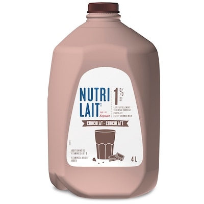 Nutrilait Lait au chocolat partiellement écrémé 4 l, 0,26 $/100ml
