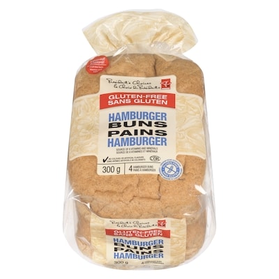 President's Choice Hamburger Buns Gluten-Free 300 g, $1.33/100g