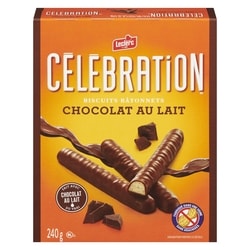 Leclerc Biscuits bâtonnets au chocolat au lait Célébration 240 g, 1,25 $/100g