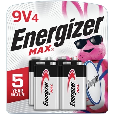 Energizer Piles alcalines 9 V MAX, emballage de 4 1 ea, 2,50 $/1ch